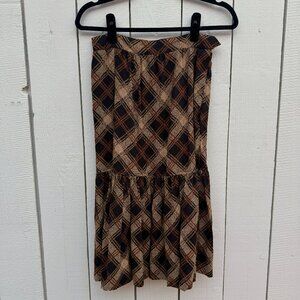 Vintage Yves Saint Laurent Plaid Midi Skirt